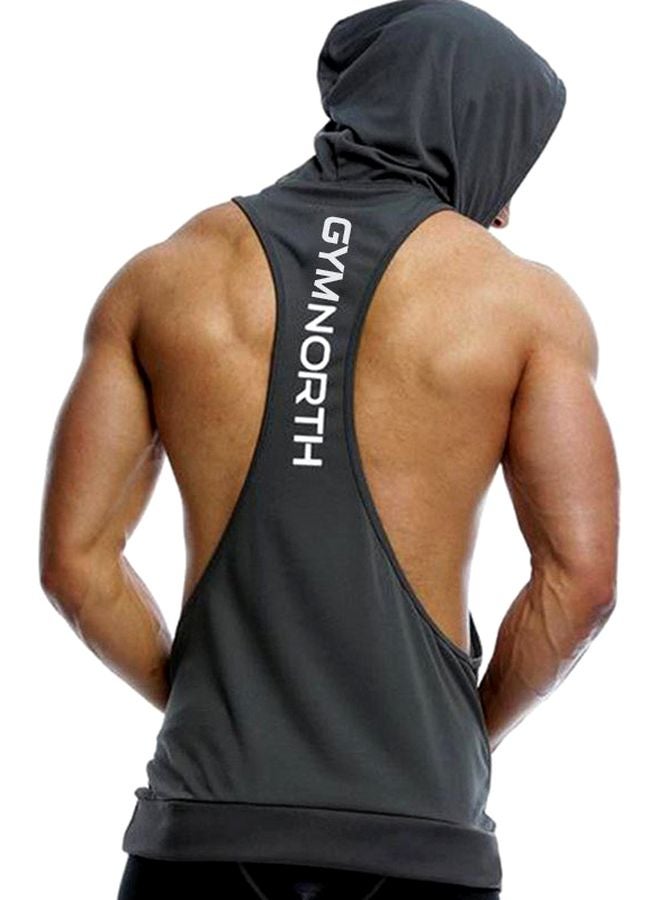 Hooded Neck Training Vest Grey