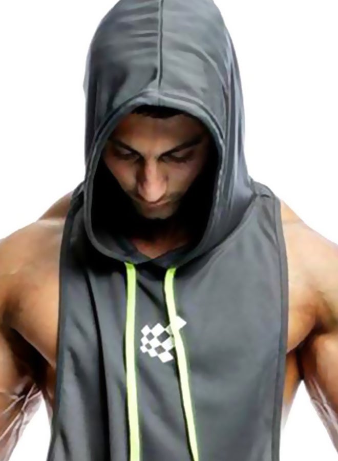 Hooded Neck Training Vest Grey