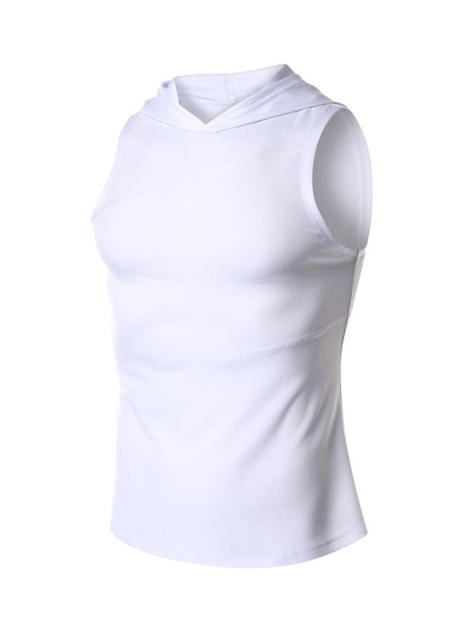 Athletic Hooded Vest White