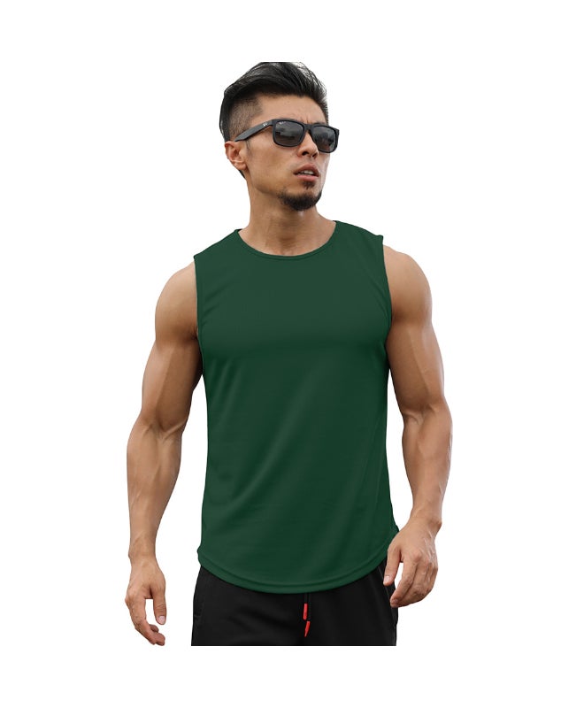 Men's Sport Tops Running Vest Green