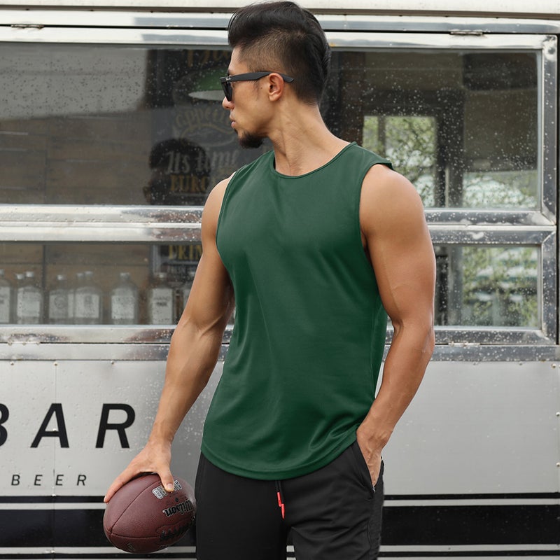 Men's Sport Tops Running Vest Green