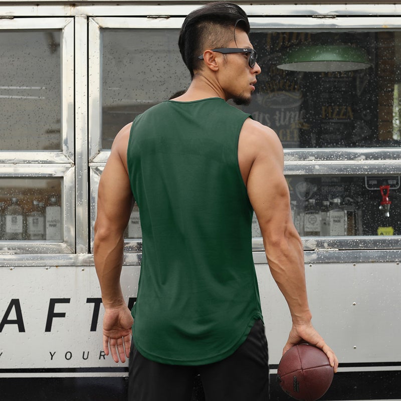 Men's Sport Tops Running Vest Green