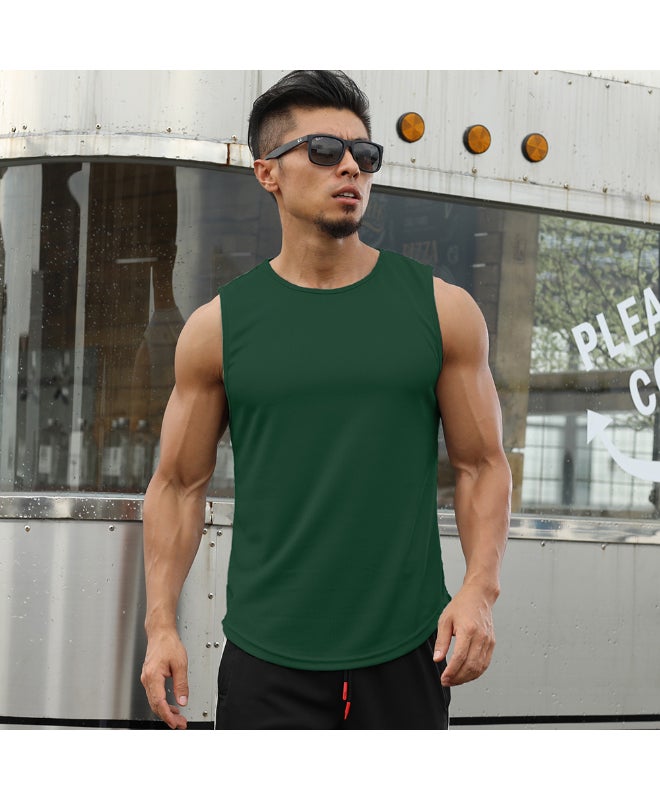 Men's Sport Tops Running Vest Green