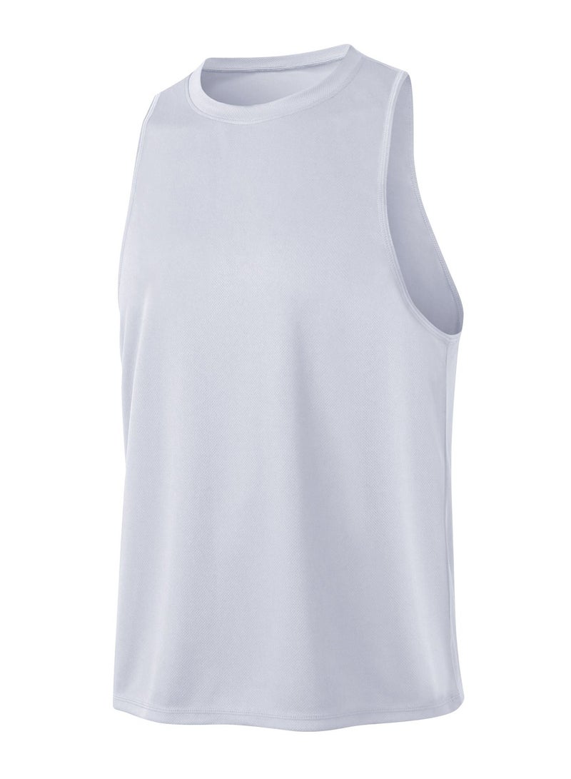 Men Quick Dry Breathable Elastic Vest White