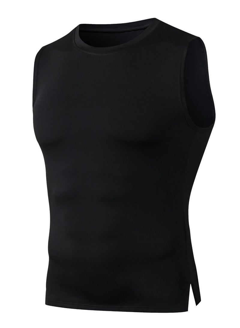 Men Quick Dry Breathable Elastic Vest Black