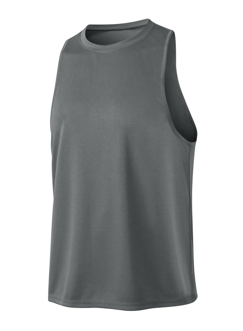 Men Quick Dry Breathable Elastic Vest Grey