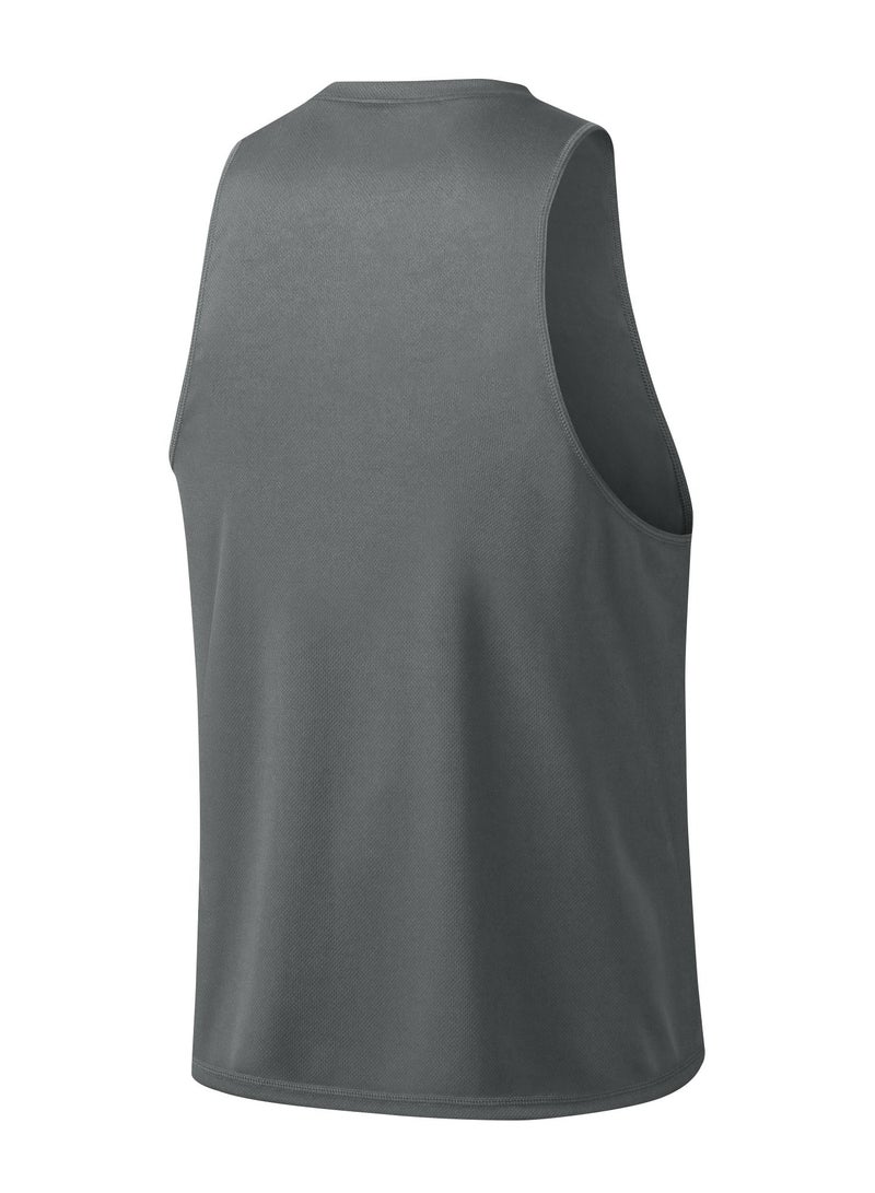 Men Quick Dry Breathable Elastic Vest Grey