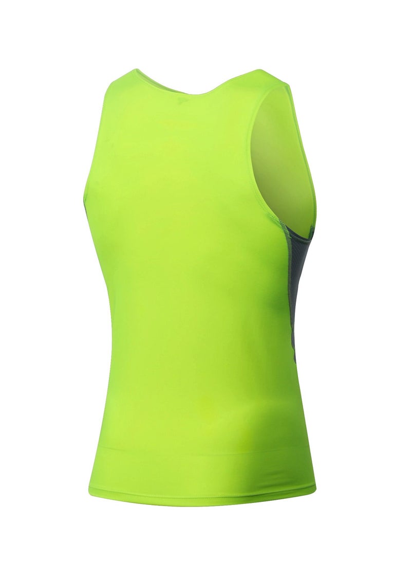 Men Quick Dry Breathable Elastic Vest Green