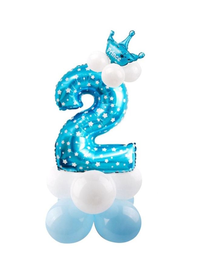 14-Piece Aluminium Foil Number Balloons 2 Party Decor 32inch