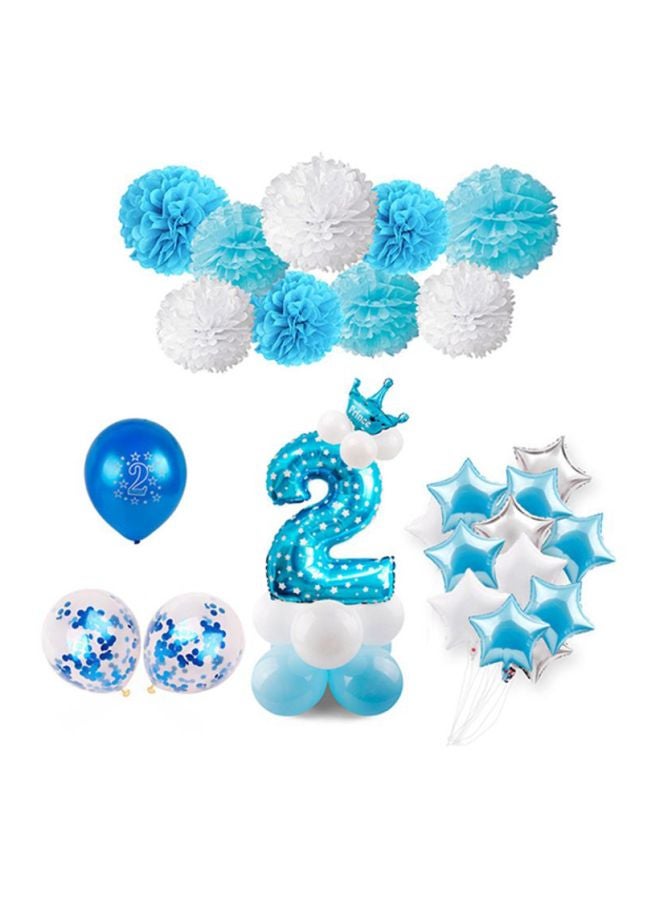 14-Piece Aluminium Foil Number Balloons 2 Party Decor 32inch