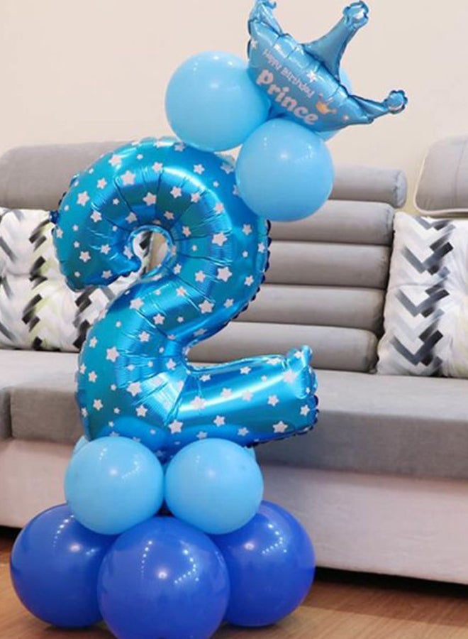 14-Piece Aluminium Foil Number Balloons 2 Party Decor 32inch