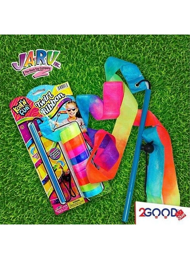 Ribbon Wands Ribbon On A Stick (2 Packs) Dance Twirling Ribbon Rod With Adjustable String Streamer. Rainbow Colors Toys For Girls Party Favors Supplies Fidget Toy Gymnastic Toy 20062S