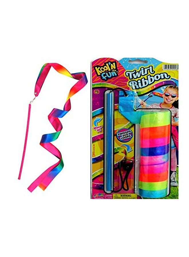 Ribbon Wands Ribbon On A Stick (2 Packs) Dance Twirling Ribbon Rod With Adjustable String Streamer. Rainbow Colors Toys For Girls Party Favors Supplies Fidget Toy Gymnastic Toy 20062S