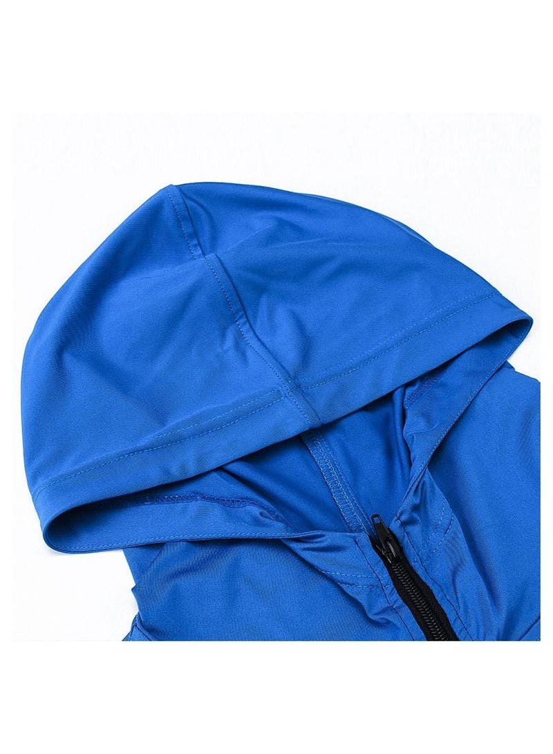 Men Quick Dry Breathable Running Tracksuit Black/Blue