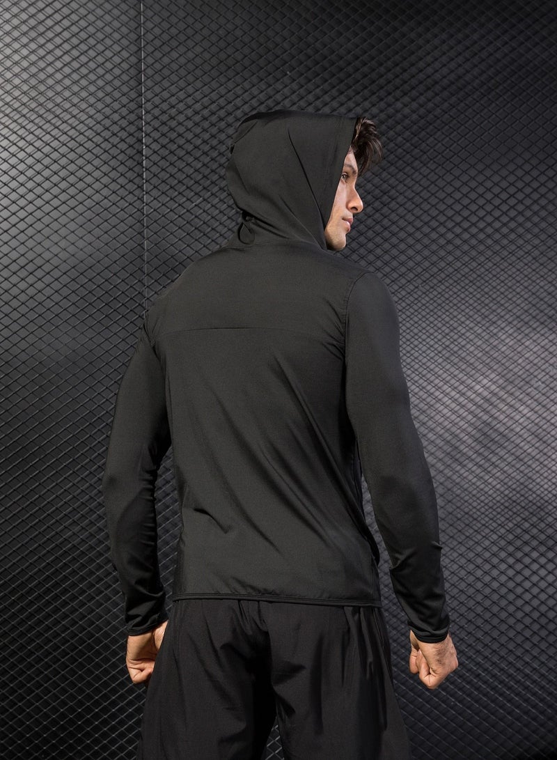 Men Quick Dry Breathable Running Tracksuit Black