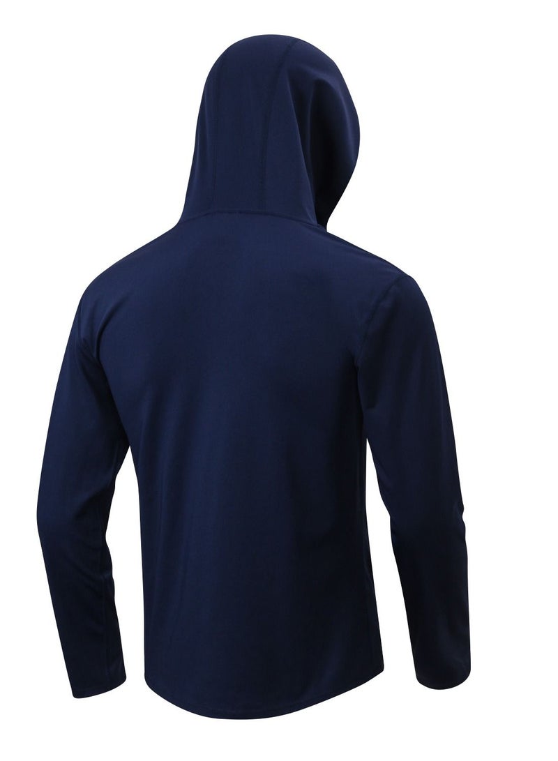 Men Quick Dry Breathable Elastic Coat Dark Blue