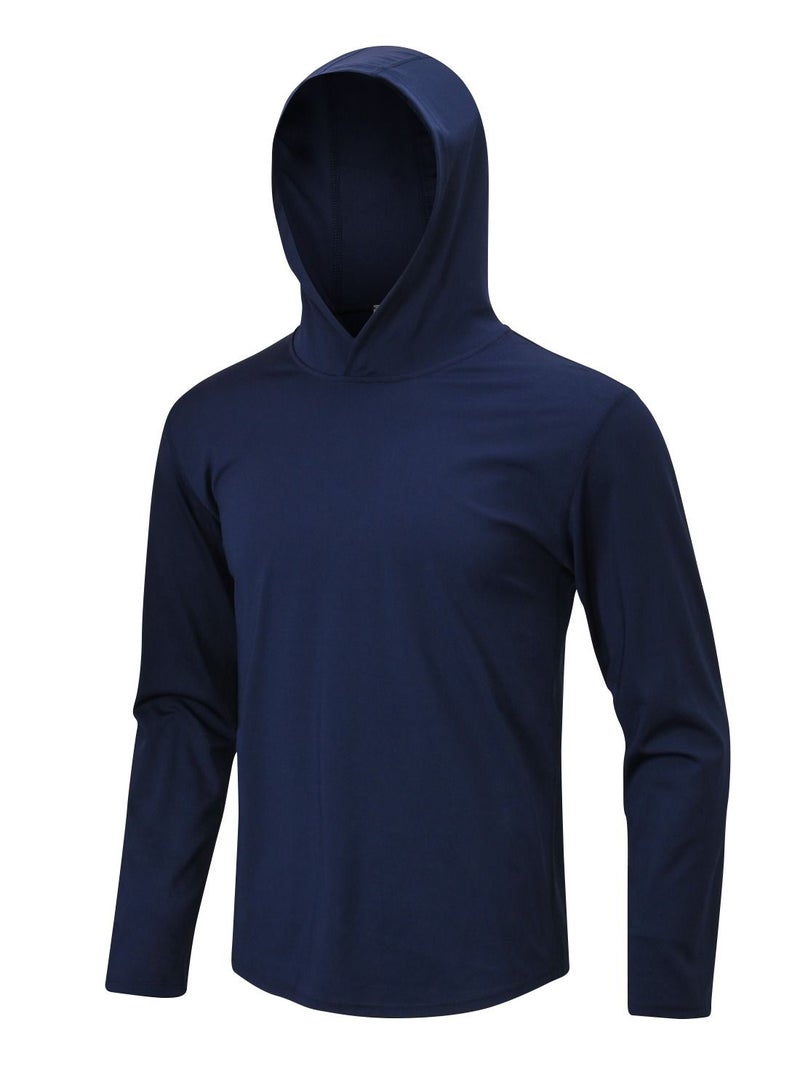 Men Quick Dry Breathable Elastic Coat Dark Blue