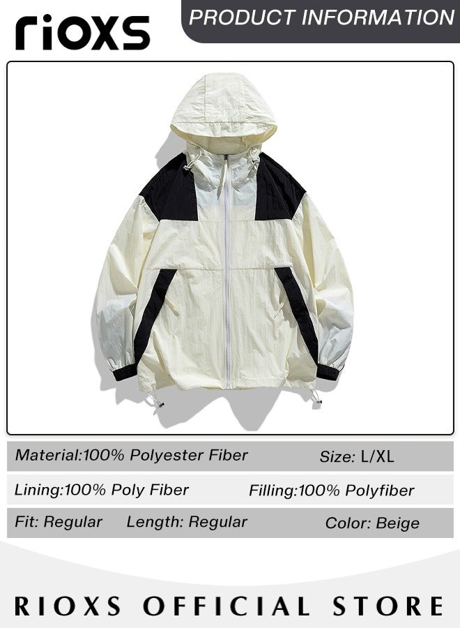 Men's Women's Couple Casual Outdoor Hooded Outdoor Jacket for UV Protection Lightweight and Cool Jacket Quick Drying Sportswear