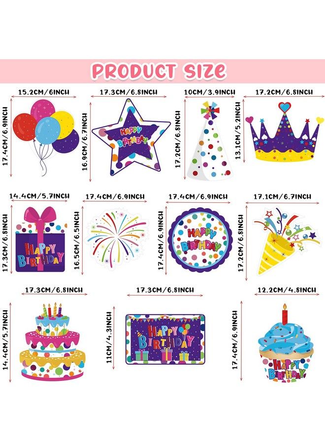30 Pieces Happy Birthday Hanging Swirl Decorations Colorful Cupcake Balloons Sign Foil Swirls Ceiling Decor For Boys Girls Kids Birthday Party Rainbow Party Coworkersbirthday Baby Shower
