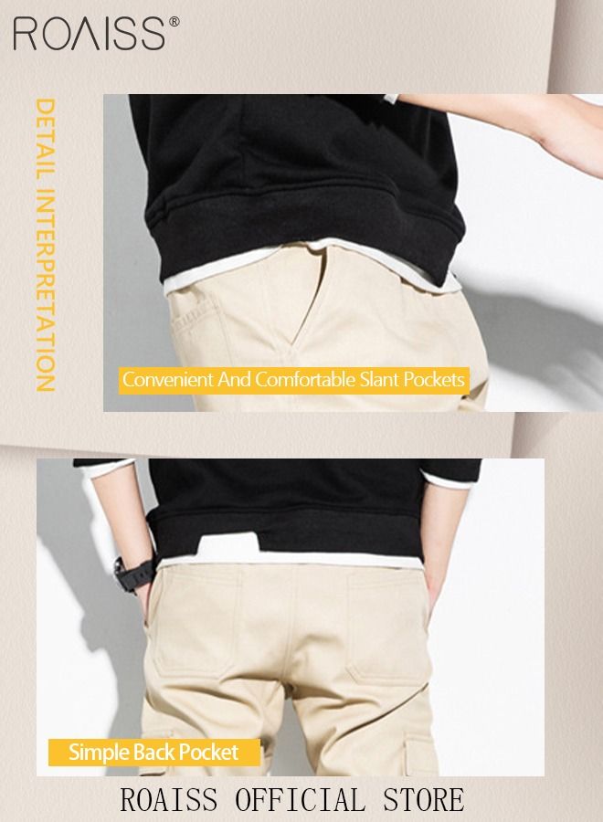 Men's Cargo Pants Casual Pants with Elastic Drawstring Suitable for Various Body Types Simple and Trendy