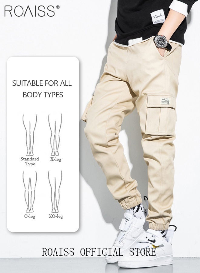 Men's Cargo Pants Casual Pants with Elastic Drawstring Suitable for Various Body Types Simple and Trendy