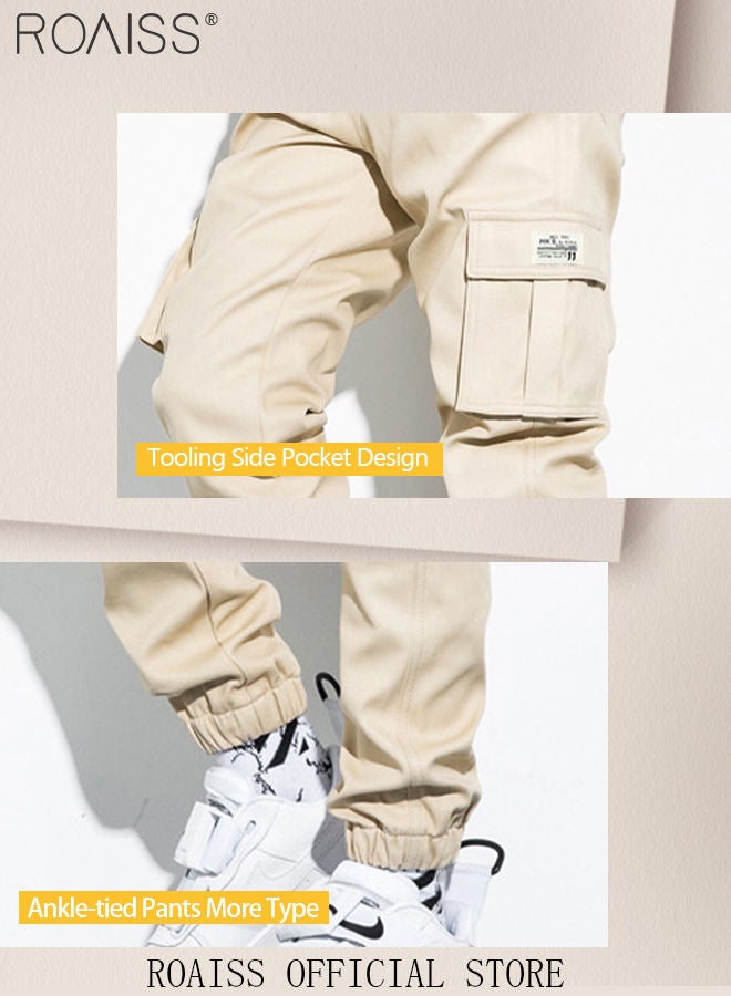 Men's Cargo Pants Casual Pants with Elastic Drawstring Suitable for Various Body Types Simple and Trendy