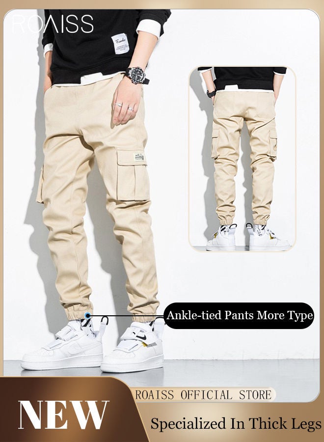 Men's Cargo Pants Casual Pants with Elastic Drawstring Suitable for Various Body Types Simple and Trendy