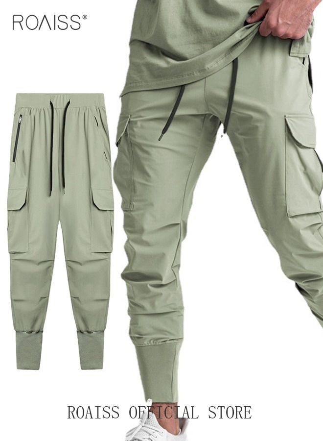 Men's Hiking Sweatpants Waterproof Pants Athletic Jogging Harem Drawstring