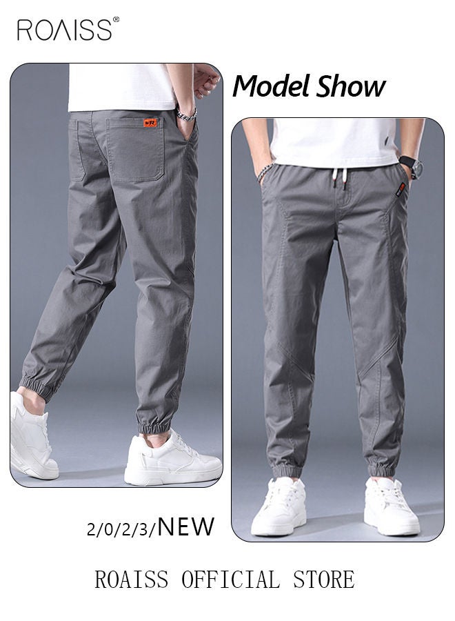 Men's Cargo Pants Casual Pants Made of Pure Cotton with Elastic Drawstring Suitable for Various Body Types Simple and Trendy