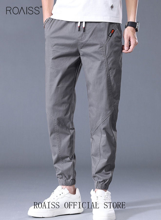 Men's Cargo Pants Casual Pants Made of Pure Cotton with Elastic Drawstring Suitable for Various Body Types Simple and Trendy