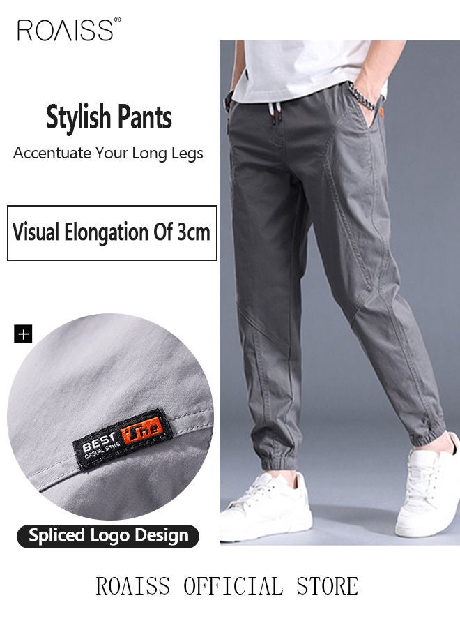 Men's Cargo Pants Casual Pants Made of Pure Cotton with Elastic Drawstring Suitable for Various Body Types Simple and Trendy