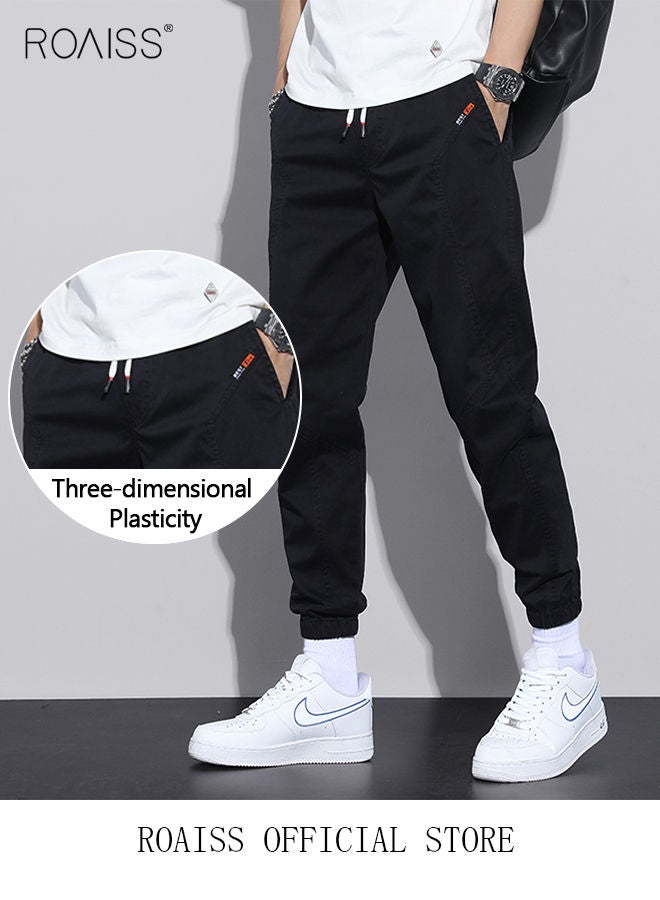 Men's Cargo Pants Casual Pants Made of Pure Cotton with Elastic Drawstring Suitable for Various Body Types Simple and Trendy