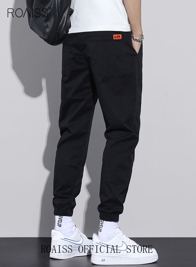 Men's Cargo Pants Casual Pants Made of Pure Cotton with Elastic Drawstring Suitable for Various Body Types Simple and Trendy