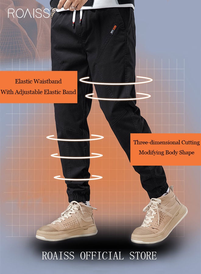 Men's Cargo Pants Casual Pants Made of Pure Cotton with Elastic Drawstring Suitable for Various Body Types Simple and Trendy