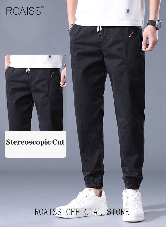 Men's Cargo Pants Casual Pants Made of Pure Cotton with Elastic Drawstring Suitable for Various Body Types Simple and Trendy