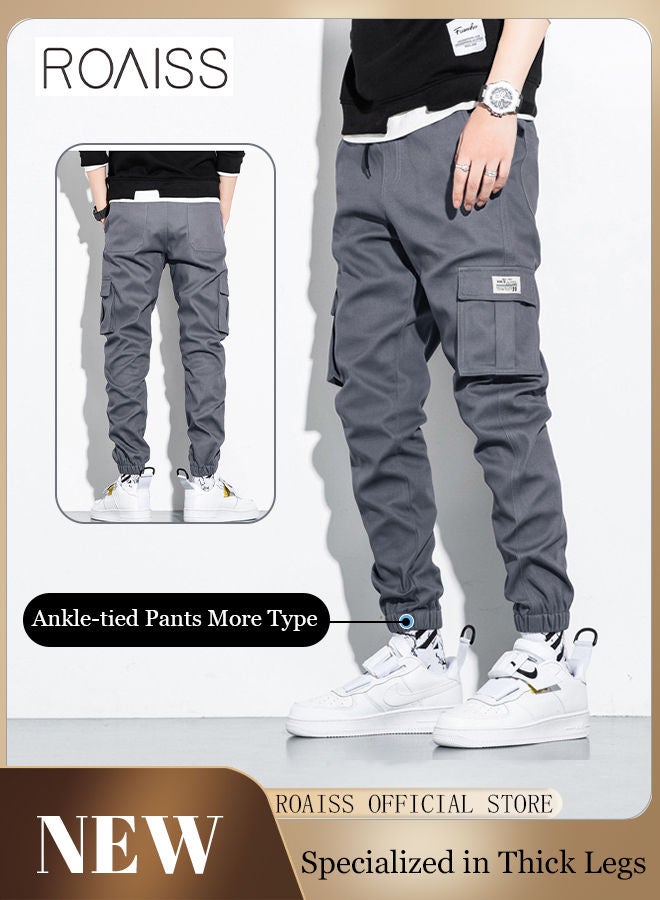 Men's Cargo Pants Casual Pants with Elastic Drawstring Suitable for Various Body Types Simple and Trendy