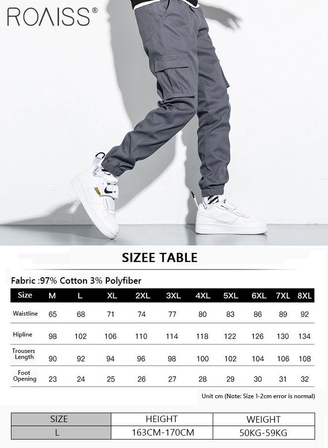 Men's Cargo Pants Casual Pants with Elastic Drawstring Suitable for Various Body Types Simple and Trendy