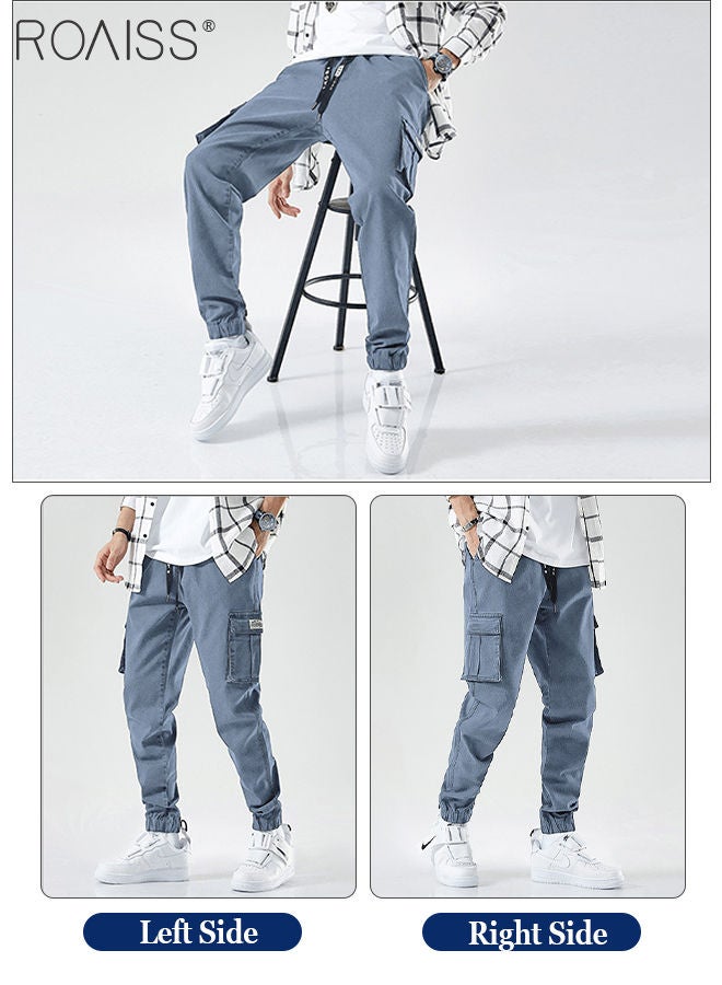 Men's Cargo Pants Casual Pants Loose Fit Jeans Ankle-Tied with Elastic Drawstring Suitable for Various Body Types