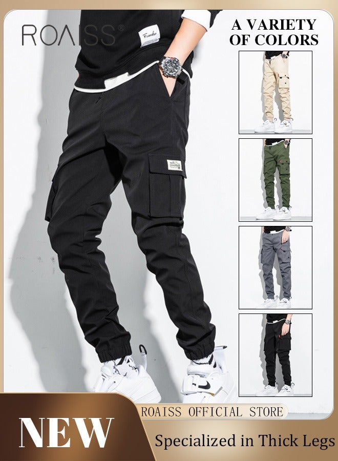 Men's Cargo Pants Casual Pants with Elastic Drawstring Suitable for Various Body Types Simple and Trendy