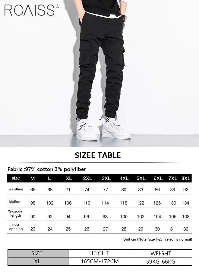 Men's Cargo Pants Casual Pants with Elastic Drawstring Suitable for Various Body Types Simple and Trendy