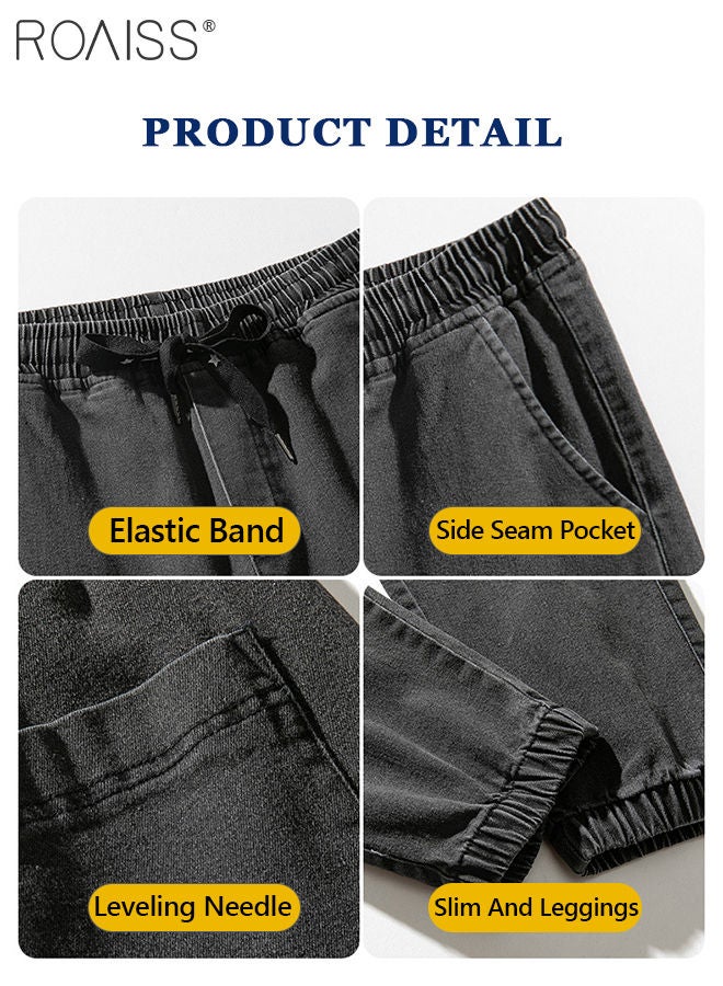 Men's Cargo Pants Casual Pants Loose Fit Jeans Ankle-Tied with Elastic Drawstring Suitable for Various Body Types