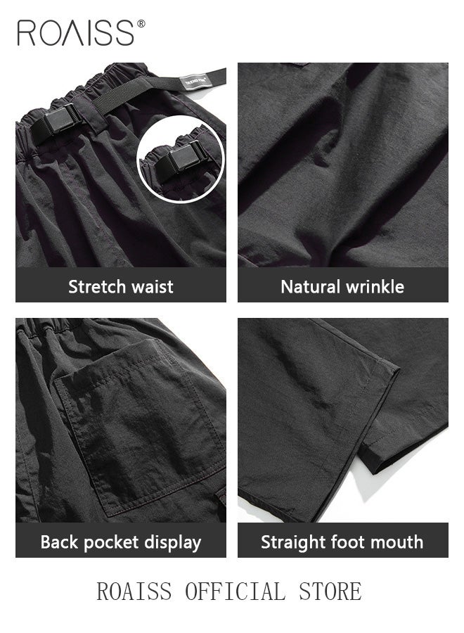 Men's Straight Leg Cargo Pants Outdoor Pants Straight-Leg Cargo Paratrooper Pants Casual Sports Pants Flat-Cut Pants Suitable for Casual Hiking Outdoor Apparel