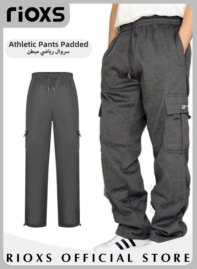 Men's Cargo Pants, Relaxed Fit Drawstring Elastic Waist Joggers, Comfy Hiking Sweatpants For Men, Breathable Sports Athletic Trousers With Multiple Pockets, Stretch Loose Trousers For Go-out Travel Or Daily Wear