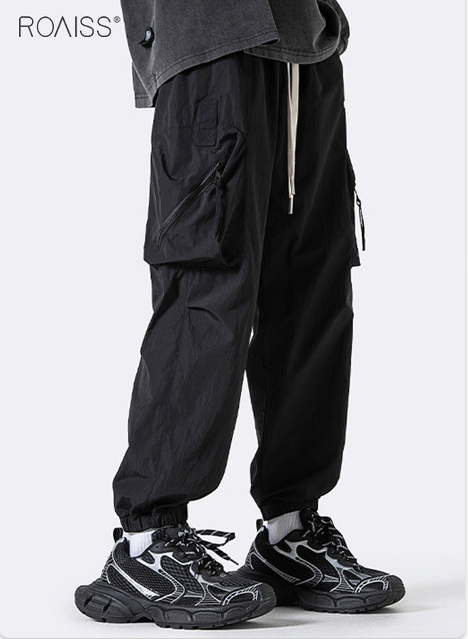 Mens Joggers Casual Lightweight Loose Cargo Pants Sweatpants with Pockets for Running Jogging