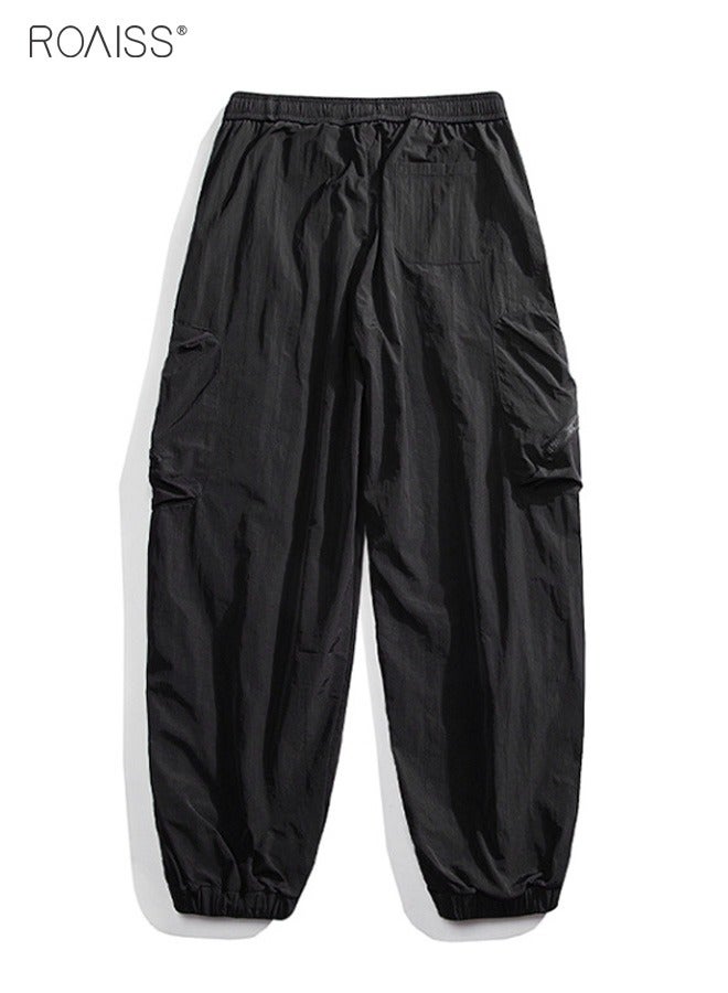 Mens Joggers Casual Lightweight Loose Cargo Pants Sweatpants with Pockets for Running Jogging