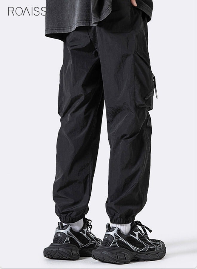 Mens Joggers Casual Lightweight Loose Cargo Pants Sweatpants with Pockets for Running Jogging