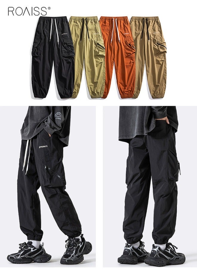 Mens Joggers Casual Lightweight Loose Cargo Pants Sweatpants with Pockets for Running Jogging