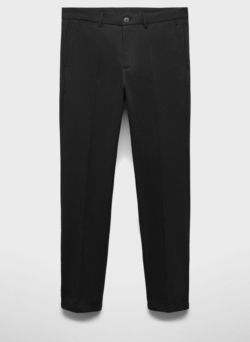 Slim Fit Pleated Trousers