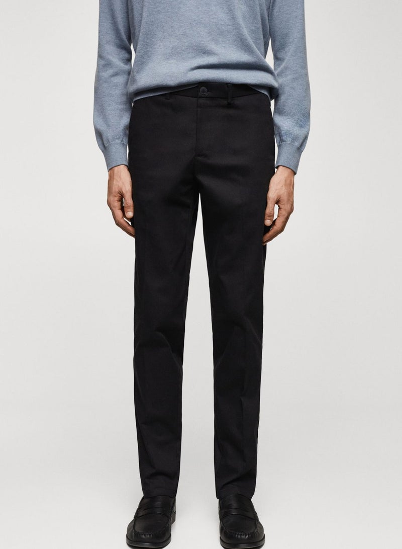 Slim Fit Pleated Trousers