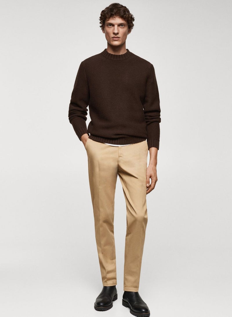 Slim Fit Pleated Trousers